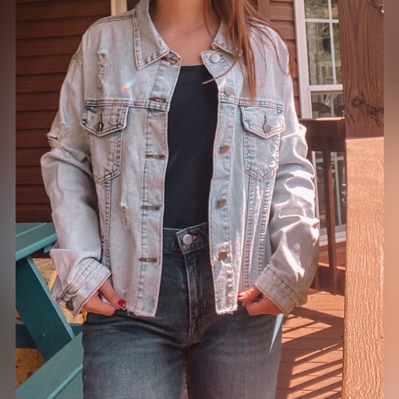Andree by unit distressed jean jacket - Picture 1 of 3